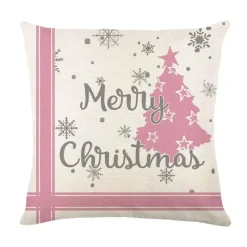 Pillow Haven Bettzeug-Leinen Kissenbezug mit Weihnachtsbuchstaben-Print - Weihnachtsdekoration