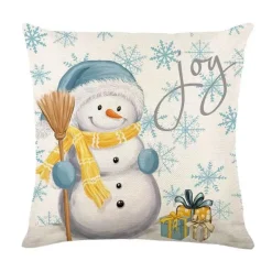 Pillow Haven Bettzeug-Leinen Kissenbezug mit Weihnachtsbuchstaben-Print - Weihnachtsdekoration