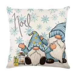 Pillow Haven Bettzeug-Leinen Kissenbezug mit Weihnachtsbuchstaben-Print - Weihnachtsdekoration
