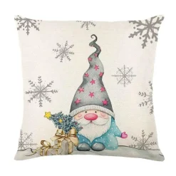 Pillow Haven Bettzeug-Leinen Kissenbezug mit Weihnachtsbuchstaben-Print - Weihnachtsdekoration