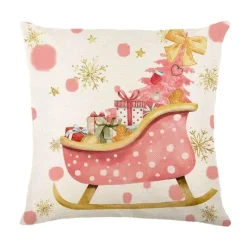 Pillow Haven Bettzeug-Leinen Kissenbezug mit Weihnachtsbuchstaben-Print - Weihnachtsdekoration