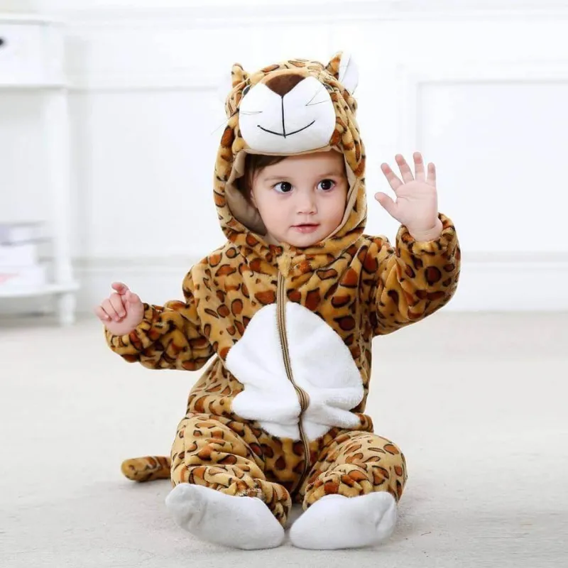 Little Nest Babykleidung|Babykleidung-Leoparden-Baby-Kapuzenkostüm – Süßes Tier-Outfit