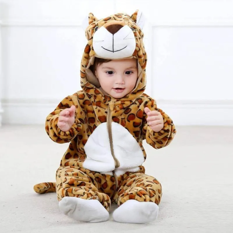 Little Nest Babykleidung|Babykleidung-Leoparden-Baby-Kapuzenkostüm – Süßes Tier-Outfit