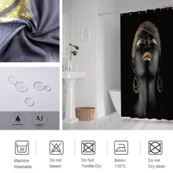 Aqua Essence Badezimmer-Liberianisches Mädchen Duschvorhang - Lebendiges Badezimmerdekor