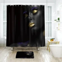 Aqua Essence Badezimmer-Liberianisches Mädchen Duschvorhang - Lebendiges Badezimmerdekor