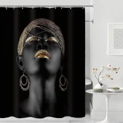 Aqua Essence Badezimmer-Liberianisches Mädchen Duschvorhang - Lebendiges Badezimmerdekor