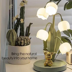 Illuminate Home Beleuchtung-Lilienblumen-Tischlampe – dekorative Blumenbeleuchtung