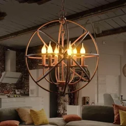 Comfort u0026 Style Beleuchtung-Loft Hanging Globe Iron Bird Cage Light - Modern Pendant Lamp