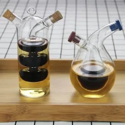 The Decor Haven Küche & Esszimmer-Ölspender - 2-in-1-Flasche zum einfachen Ausgießen