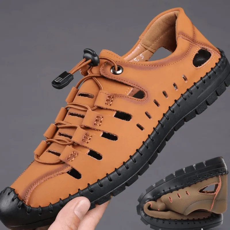 Damen Wilderness Haven Herrenschuhe|Damenschuhe-Lässige Strandsandale aus flexiblem Leder