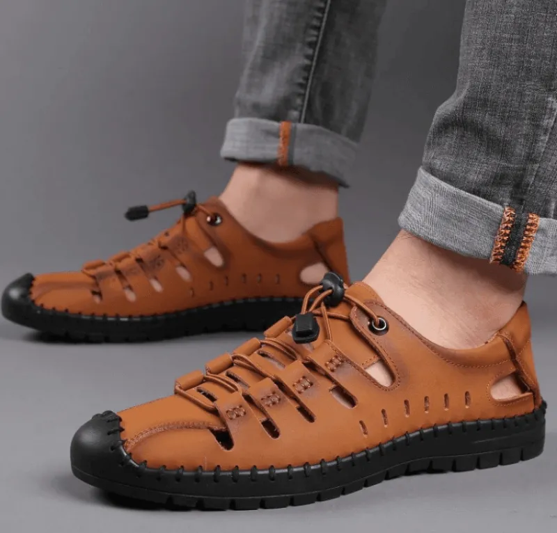 Damen Wilderness Haven Herrenschuhe|Damenschuhe-Lässige Strandsandale aus flexiblem Leder