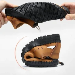 Damen Wilderness Haven Herrenschuhe|Damenschuhe-Lässige Strandsandale aus flexiblem Leder