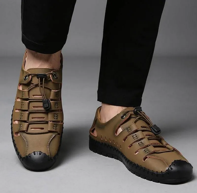 Damen Wilderness Haven Herrenschuhe|Damenschuhe-Lässige Strandsandale aus flexiblem Leder