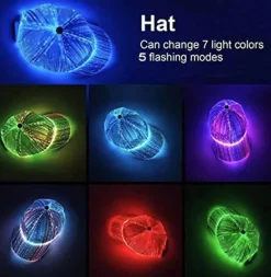 Wilderness Haven Outdoor-Artikel|Camping Im Freien-Luminight Light-Up Baseball Cap – Wiederaufladbare Glasfasermütze