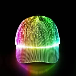 Wilderness Haven Outdoor-Artikel|Camping Im Freien-Luminight Light-Up Baseball Cap – Wiederaufladbare Glasfasermütze