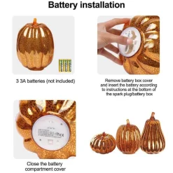 The Gilded Nest Beleuchtung-Luminous Pumpkin Lamp - Decorative Halloween Light Fixture