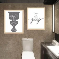 Tranquil Waters Badezimmer-Lustige Toiletten-Leinwandkunst – humorvolle Badezimmerdekoration