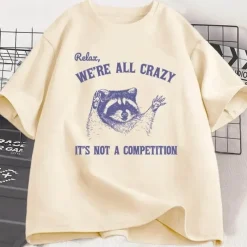 Damen Everly u0026 Lace Herrenbekleidung|Damenbekleidung-Lustiges Baumwoll-T-Shirt - Relax Were All Crazy