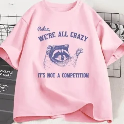 Damen Everly u0026 Lace Herrenbekleidung|Damenbekleidung-Lustiges Baumwoll-T-Shirt - Relax Were All Crazy