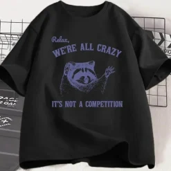 Damen Everly u0026 Lace Herrenbekleidung|Damenbekleidung-Lustiges Baumwoll-T-Shirt - Relax Were All Crazy