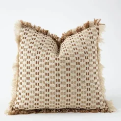 Pillow Haven Bettzeug-Luxuriöse handgewebte Kissenbezüge und Pouf-Bezüge in Bronzing-Optik