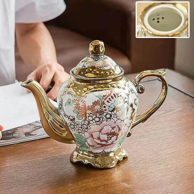 Plates u0026 More Küche & Esszimmer-Luxuriöse Teekanne aus Porzellan mit Filter – Teekanne mit großem Fassungsvermögen