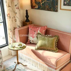 Pillow Haven Bettzeug-Luxuriöser Chenille-Kissenbezug mit Rüschen in Grün – Dekoratives 35x45-Kissen für stilvolle Wohndekoration