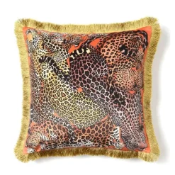 Pillow Haven Bettzeug-Luxuriöser Kissenbezug aus Samt – Rosa Leopard, doppelseitig mit Quasten