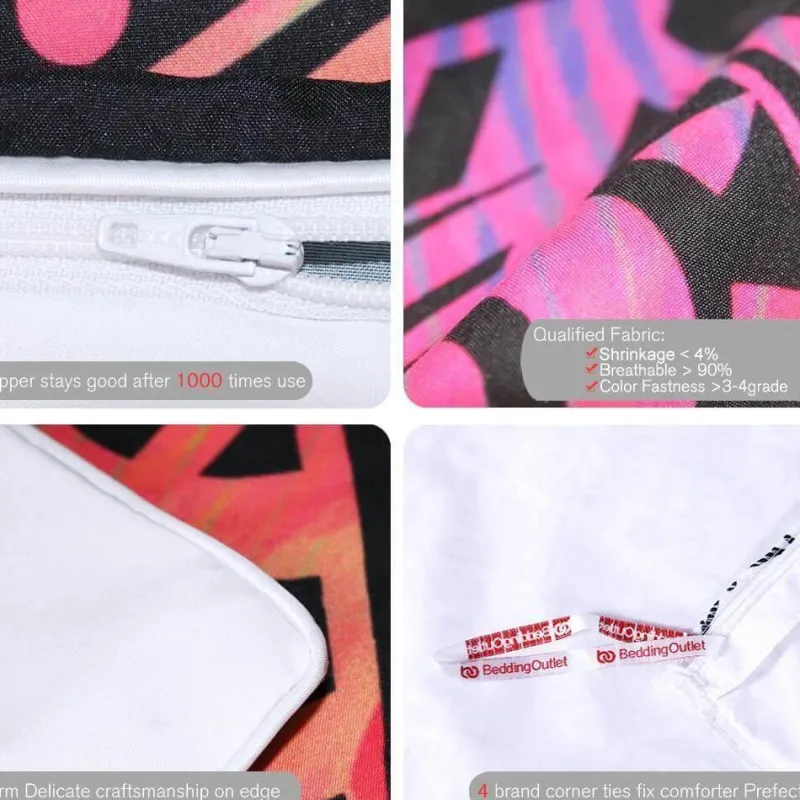 Cozy Haven Bettzeug-Luxuriöses Bohemian Dreamcatcher Bettbezug-Set - Bunte Federn Bettwäsche