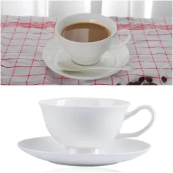 Feast u0026 Flair Küche & Esszimmer-Luxuriöses Kaffeetassen-Set aus Knochenporzellan – 200 ml Tasse mit Untertasse und Löffel