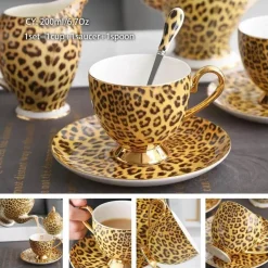 Feast u0026 Flair Küche & Esszimmer-Luxuriöses Kaffeetassen-Set aus Knochenporzellan – 200 ml Tasse mit Untertasse und Löffel