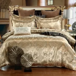 Snug u0026 Soft Bettzeug-Luxuriöses Satin-Jacquard-Bettbezug-Set – Bettwäsche mit Reißverschluss