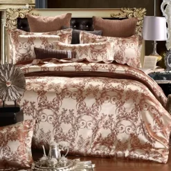 Snug u0026 Soft Bettzeug-Luxuriöses Satin-Jacquard-Bettbezug-Set – Bettwäsche mit Reißverschluss