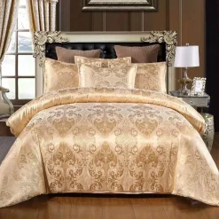 Snug u0026 Soft Bettzeug-Luxuriöses Satin-Jacquard-Bettbezug-Set – Bettwäsche mit Reißverschluss