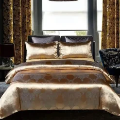 Snug u0026 Soft Bettzeug-Luxuriöses Satin-Jacquard-Bettbezug-Set – Bettwäsche mit Reißverschluss