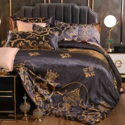 Snug u0026 Soft Bettzeug-Luxuriöses Satin-Jacquard-Bettbezug-Set – Bettwäsche mit Reißverschluss