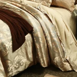 Snug u0026 Soft Bettzeug-Luxuriöses Satin-Jacquard-Bettbezug-Set – Bettwäsche mit Reißverschluss
