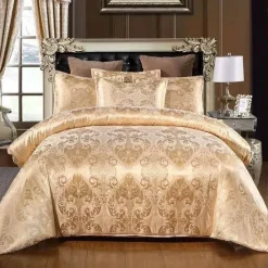 Snug u0026 Soft Bettzeug-Luxuriöses Satin-Jacquard-Bettbezug-Set – Bettwäsche mit Reißverschluss