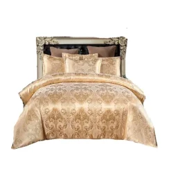 Snug u0026 Soft Bettzeug-Luxuriöses Satin-Jacquard-Bettbezug-Set – Bettwäsche mit Reißverschluss