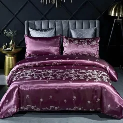 Snug u0026 Soft Bettzeug-Luxuriöses Satin-Jacquard-Bettbezug-Set – Bettwäsche mit Reißverschluss