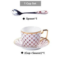 The Cozy Mug Küche & Esszimmer-Luxuriöses Tee- und Kaffeeset aus Bone China – Elegante Kanne und Tassen aus goldfarbenem Porzellan