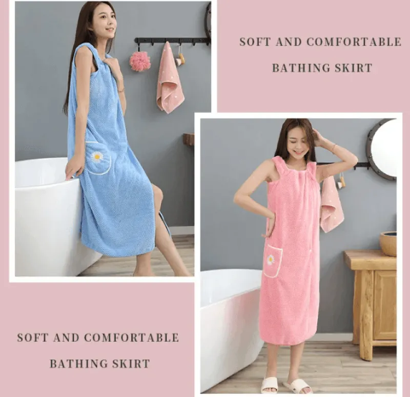 The Blissful Bath Badezimmer-Luxury Velvet Bathrobe - Quick Absorb Wearable Design