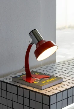 The Gilded Nest Wohndeko|Beleuchtung-Macaron Glass Lamp – Orange Iron Table Lamp