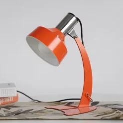 The Gilded Nest Wohndeko|Beleuchtung-Macaron Glass Lamp – Orange Iron Table Lamp