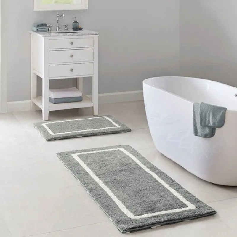 Tom Wohndeko-Madivelle Reversible High Pile Bath Rug – Modern Tufted Microfiber