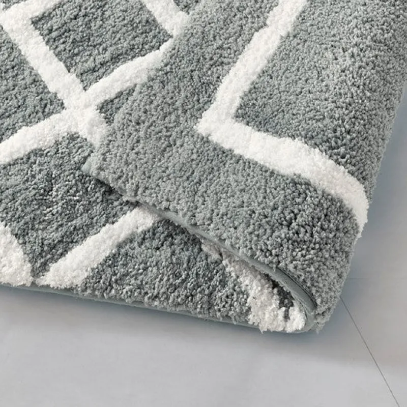 Tom Wohndeko-Madivelle Reversible High Pile Bath Rug – Modern Tufted Microfiber