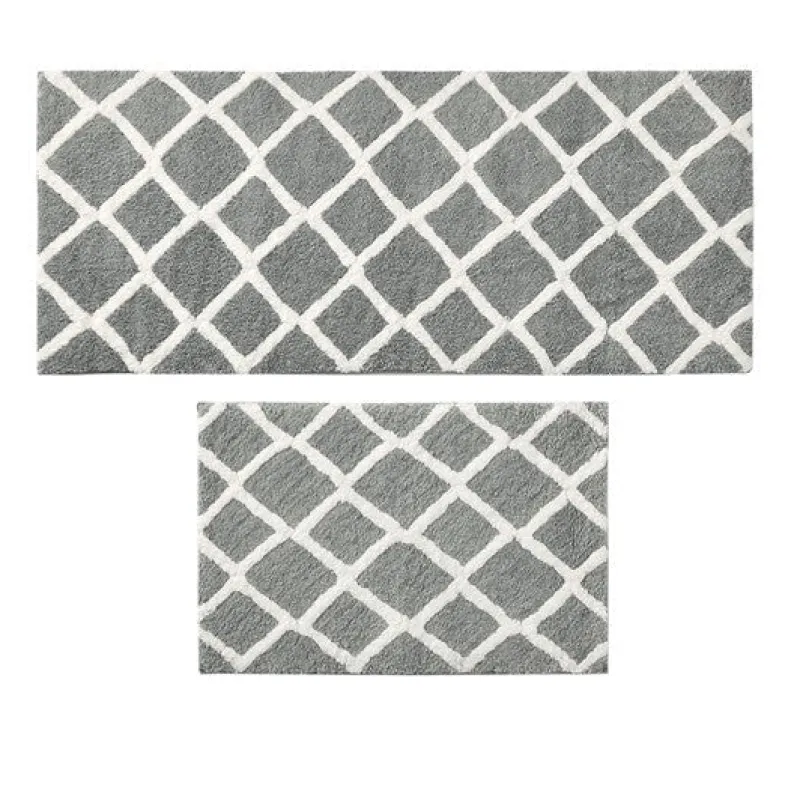 Tom Wohndeko-Madivelle Reversible High Pile Bath Rug – Modern Tufted Microfiber