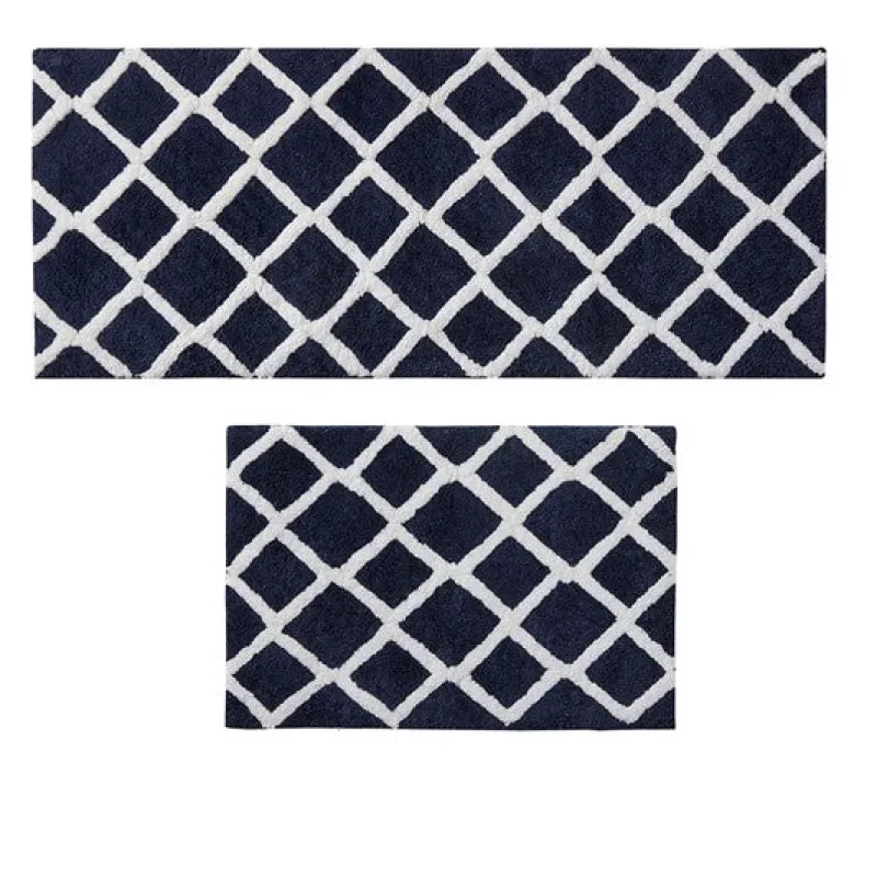 Tom Wohndeko-Madivelle Reversible High Pile Bath Rug – Modern Tufted Microfiber