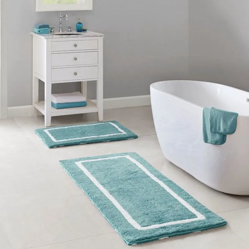 Tom Wohndeko-Madivelle Reversible High Pile Bath Rug – Modern Tufted Microfiber
