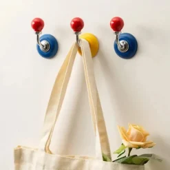 Tom Wohndeko-Magnetic Ceramic Wall Hooks – Retro Glossy Decorative Organizers